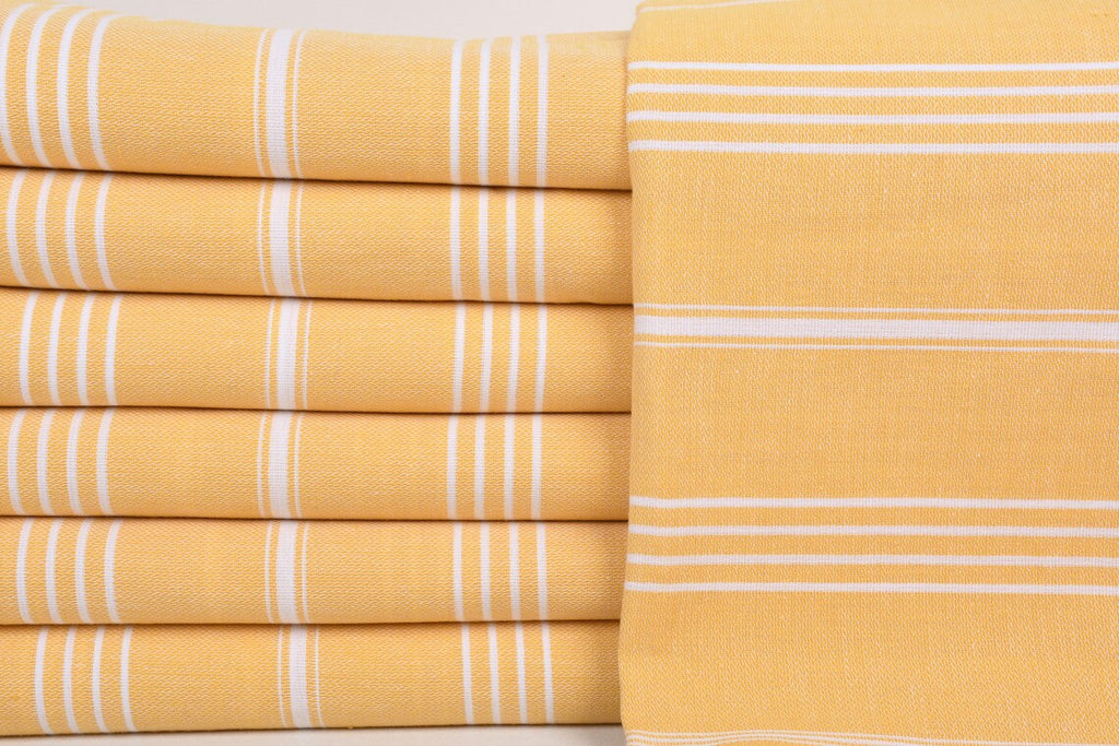 Mustard Monaco Turkish Towel – Lightweight Quick Dry Beach & Bath Towel, Luxury Turkish Cotton Spa Towel, Travel & Pool Towel