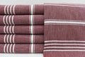 Burgundy Monaco Turkish Towel – Lightweight Quick Dry Beach & Bath Towel, Luxury Turkish Cotton Spa Towel, Travel & Pool Towel