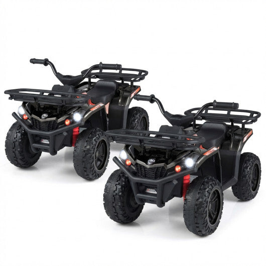 24V Electric Ride On Quad with LED Headlights-Black-2 Pieces - Color: (2 pieces) Black + Black