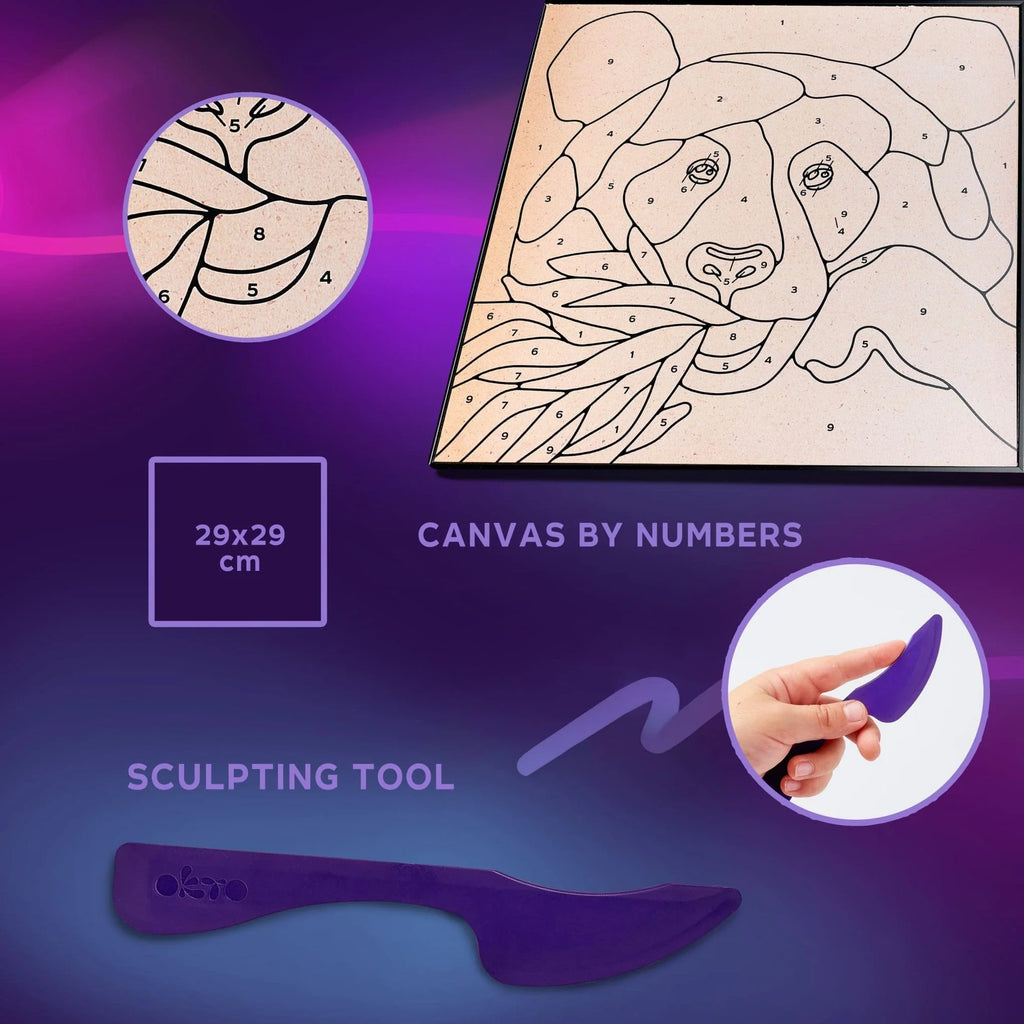 Coloring with clay set by numbers PANDA
