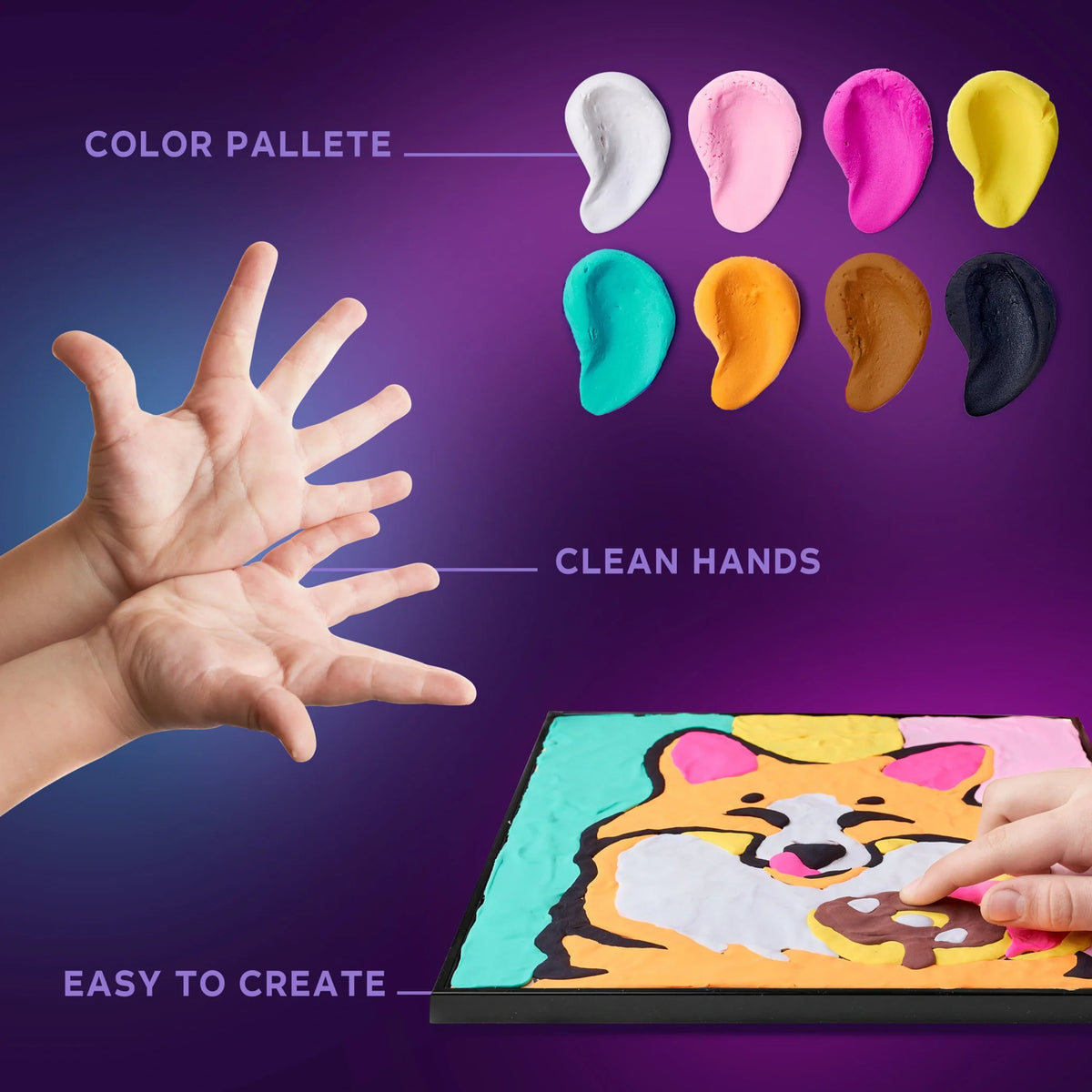 Coloring with clay set by numbers FOX