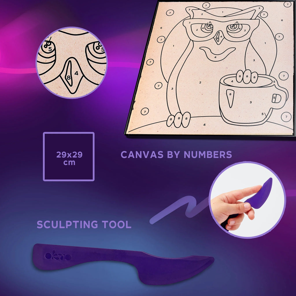 Coloring with clay set by numbers OWL