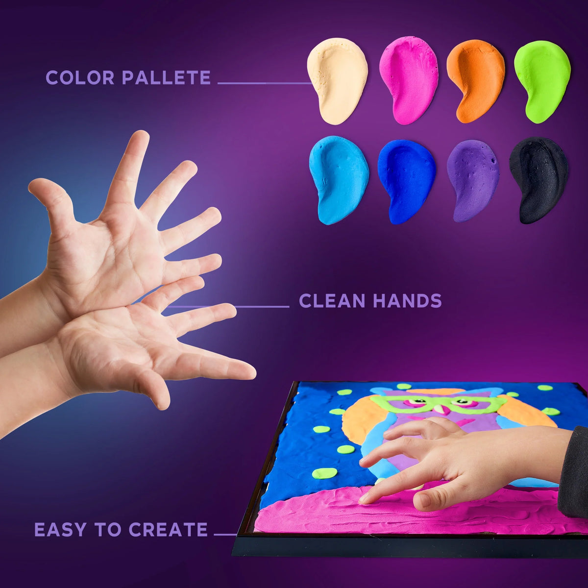 Coloring with clay set by numbers OWL