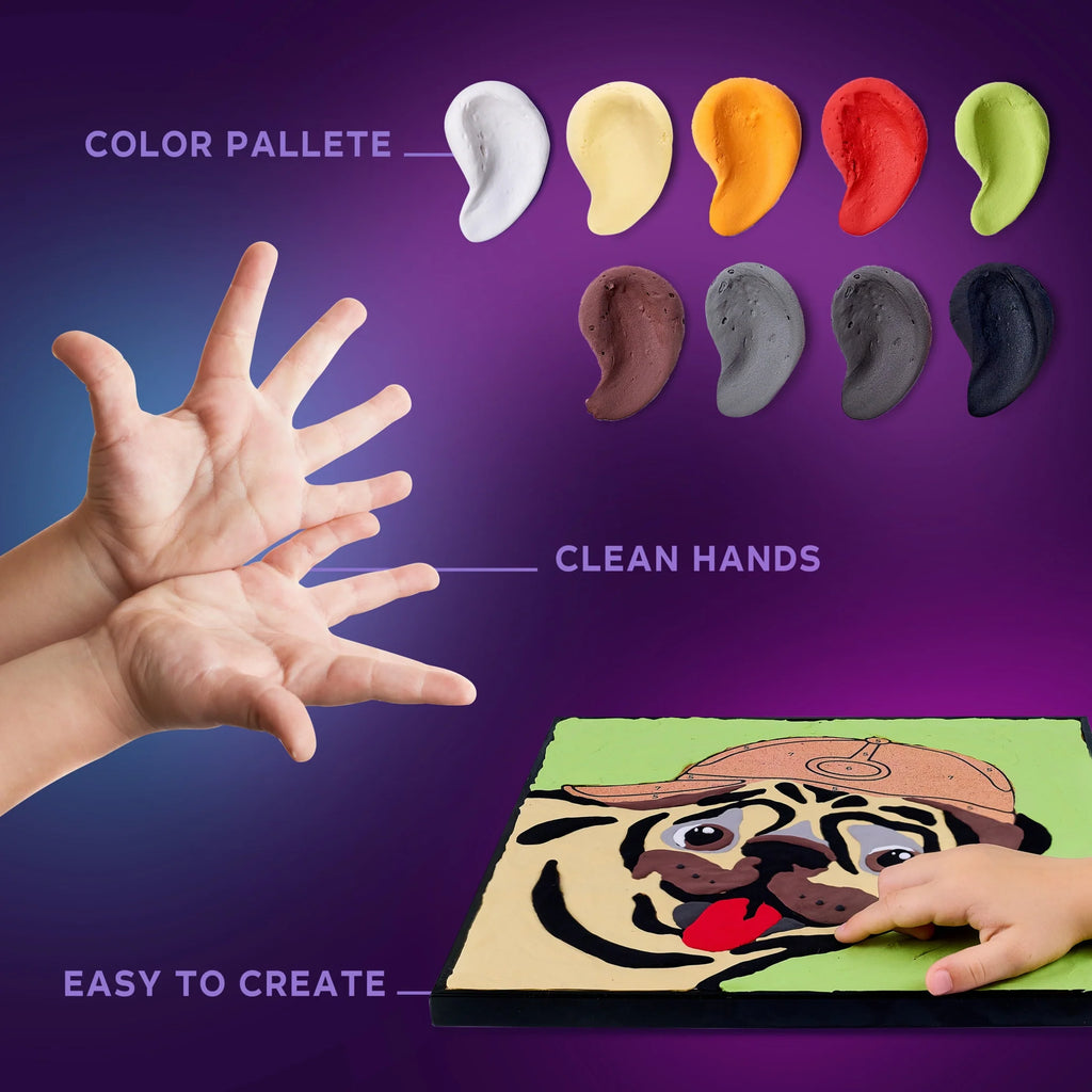 Coloring with clay set by numbers PUG DOG