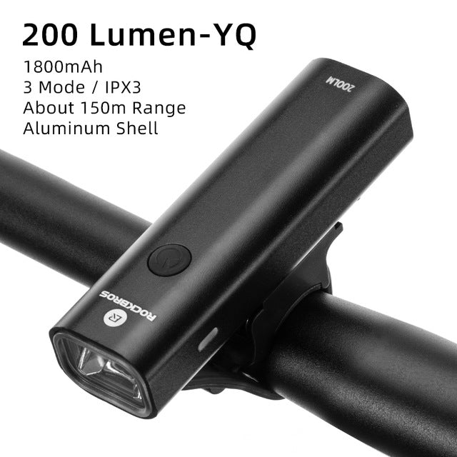style: LUMEN YQ, Brightness: 200 - Bicycle light headlights night riding glare flashlight USB charging