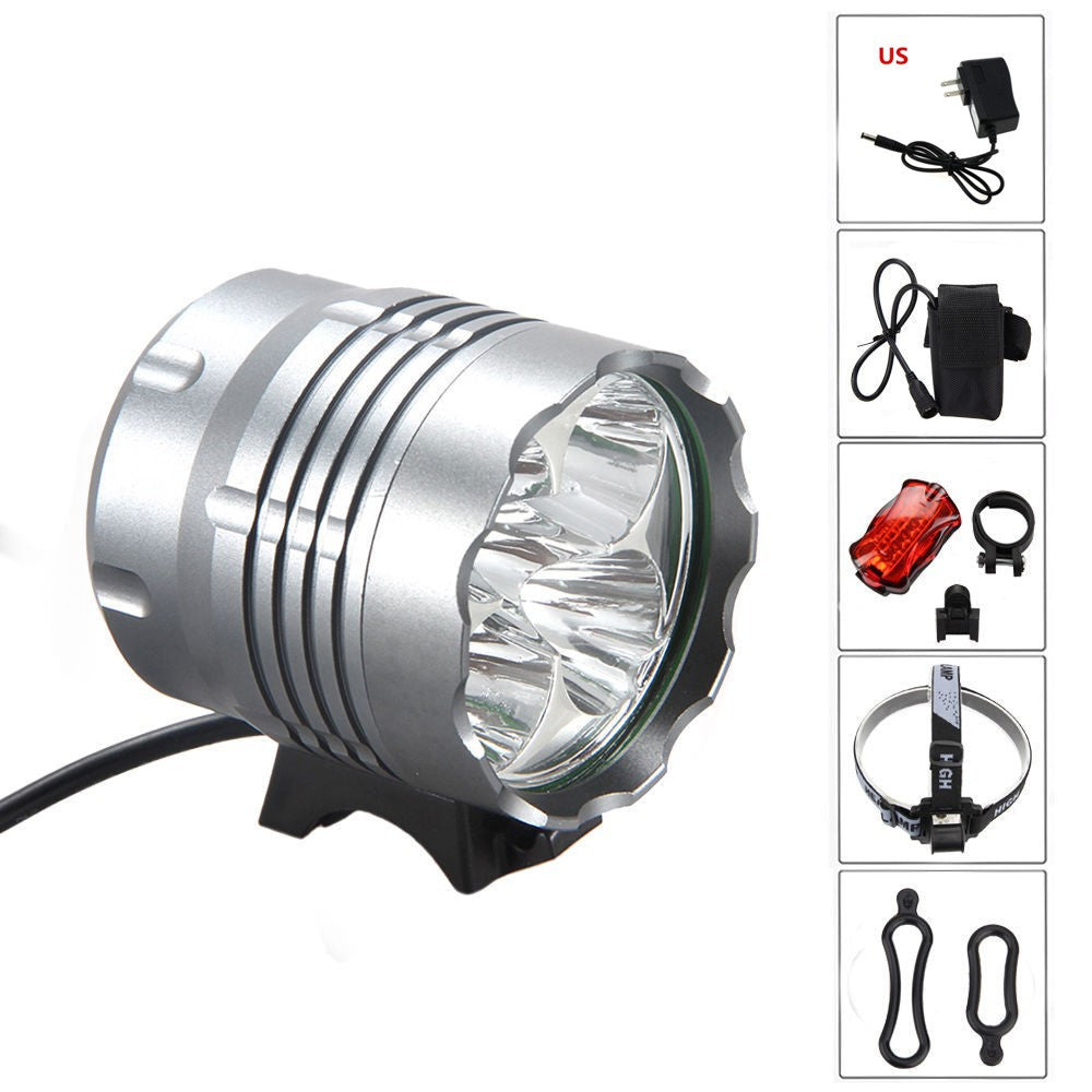 Color: 1 5T6 4 USA - LED Mountain Bike Headlight 5T6 Bicycle Light