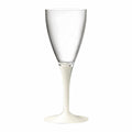 Mepra Polycarbonate Wine Glass, Clear Bowl With Solid Color Stem And Foot White SKU: 230533P