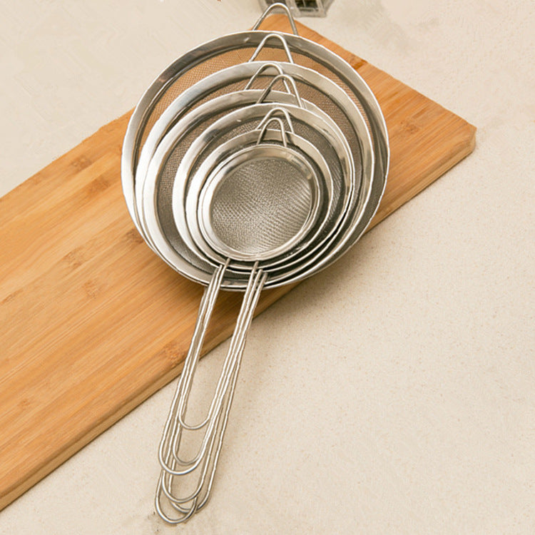 Size: 14, style: Colander - A twill oil grid kitchen oil filter strainer fishing Soybean Milk nest 201 stainless steel net flour