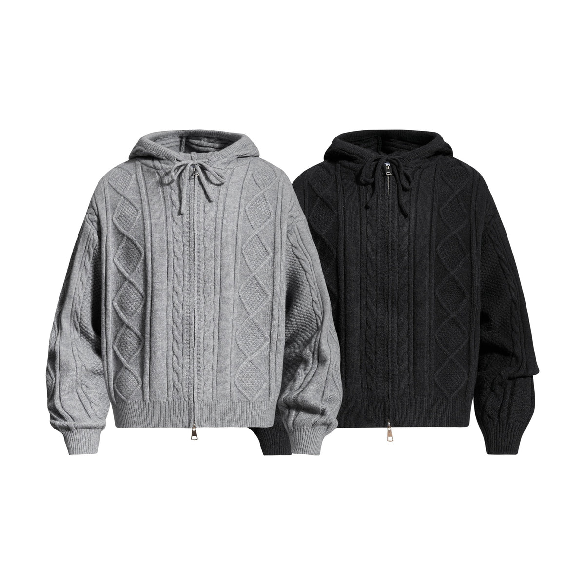 Twisted Fried Dough Twists Zipper Sweater