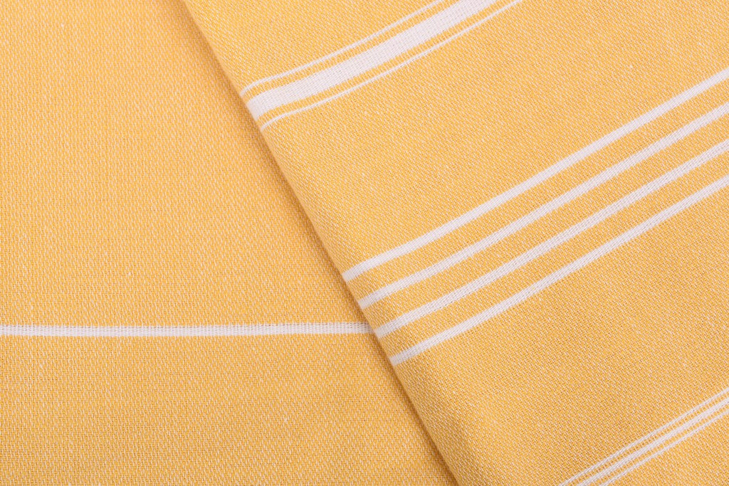 Mustard Monaco Turkish Towel – Lightweight Quick Dry Beach & Bath Towel, Luxury Turkish Cotton Spa Towel, Travel & Pool Towel