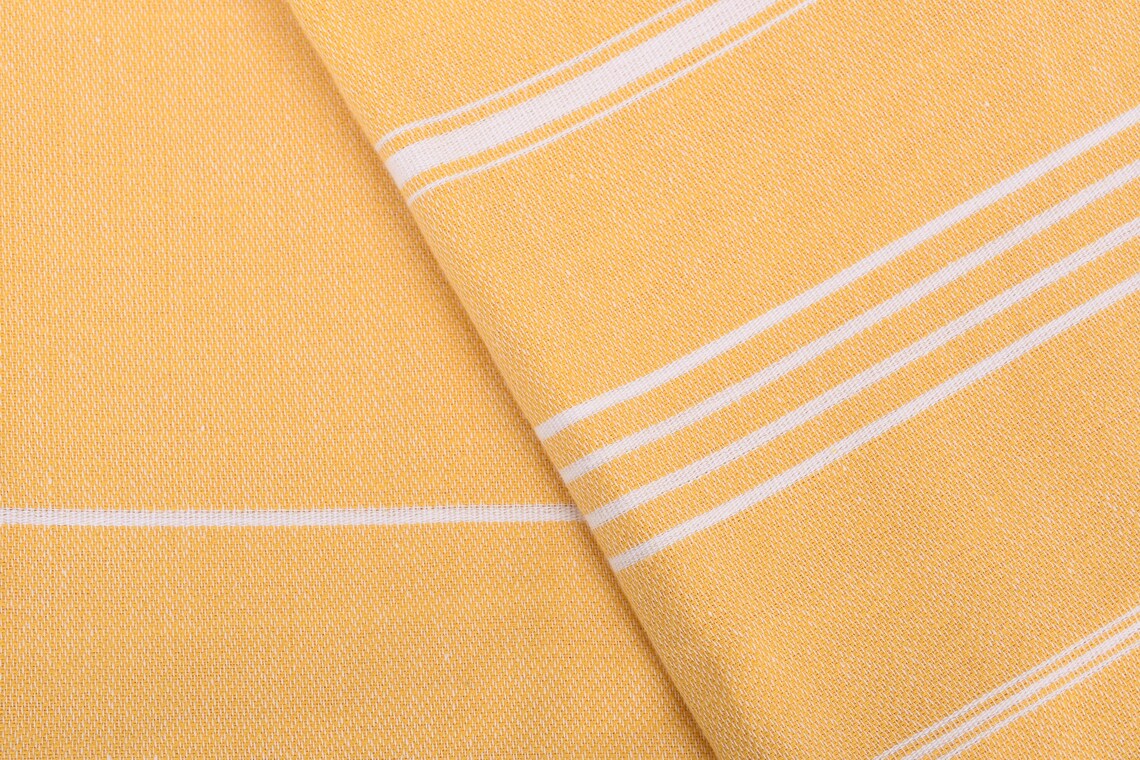 Mustard Monaco Turkish Towel – Lightweight Quick Dry Beach & Bath Towel, Luxury Turkish Cotton Spa Towel, Travel & Pool Towel