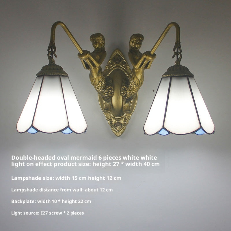 Style: Oval Mermaid 6 White - American Mirror Headlight Bathroom Lamp Led Bathroom Mirror