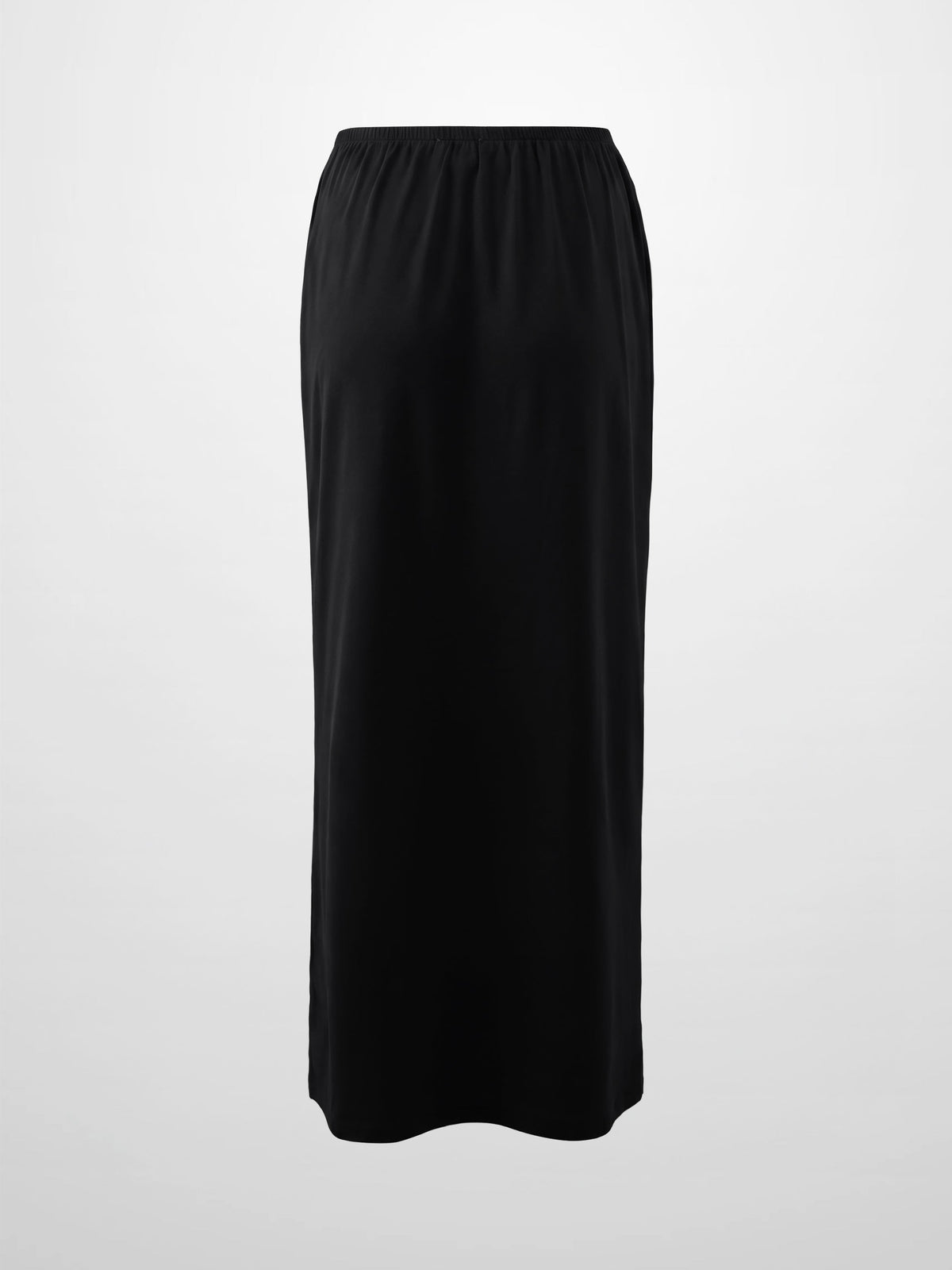 Straight Maxi Drawstring T-Shirt Skirt-Black