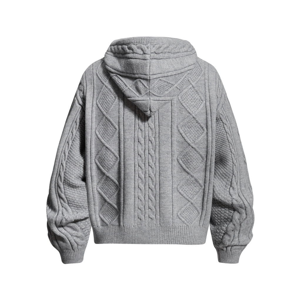 Twisted Fried Dough Twists Zipper Sweater