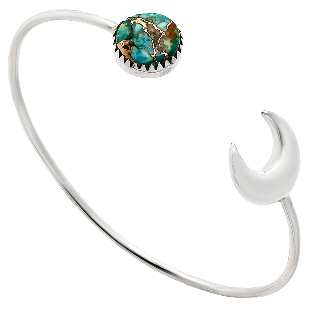 Moon - Kingman Copper Teal Turquoise Cuff Bangle Bracelet B-1046 34-EB10368