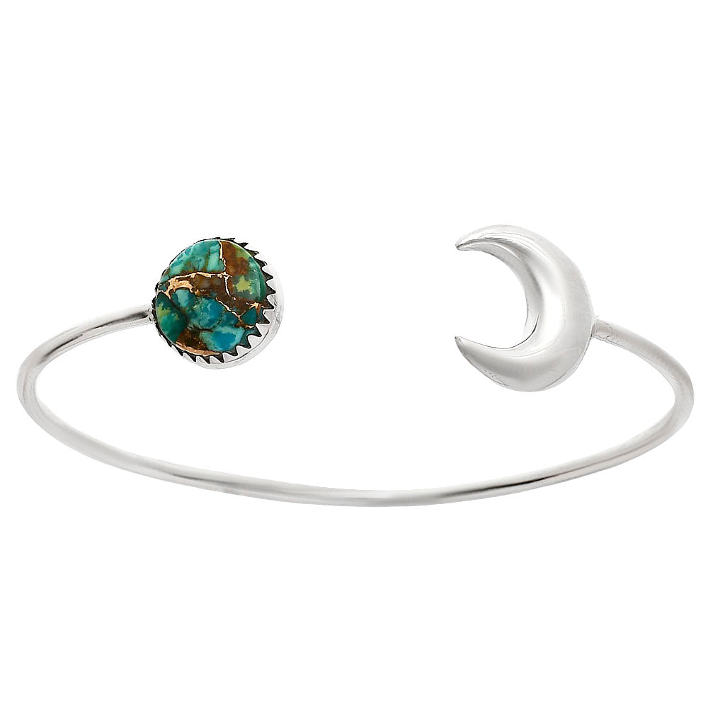 Moon - Kingman Copper Teal Turquoise Cuff Bangle Bracelet B-1046 34-EB10368