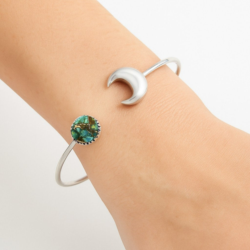 Moon - Kingman Copper Teal Turquoise Cuff Bangle Bracelet B-1046 34-EB10368