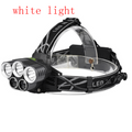 Color: White, Style: Without battery - 6-mode USB rechargeable outdoor night fishing 5LED headlight