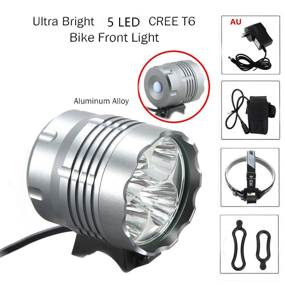 Color: 5T6 4 Australia - LED Mountain Bike Headlight 5T6 Bicycle Light