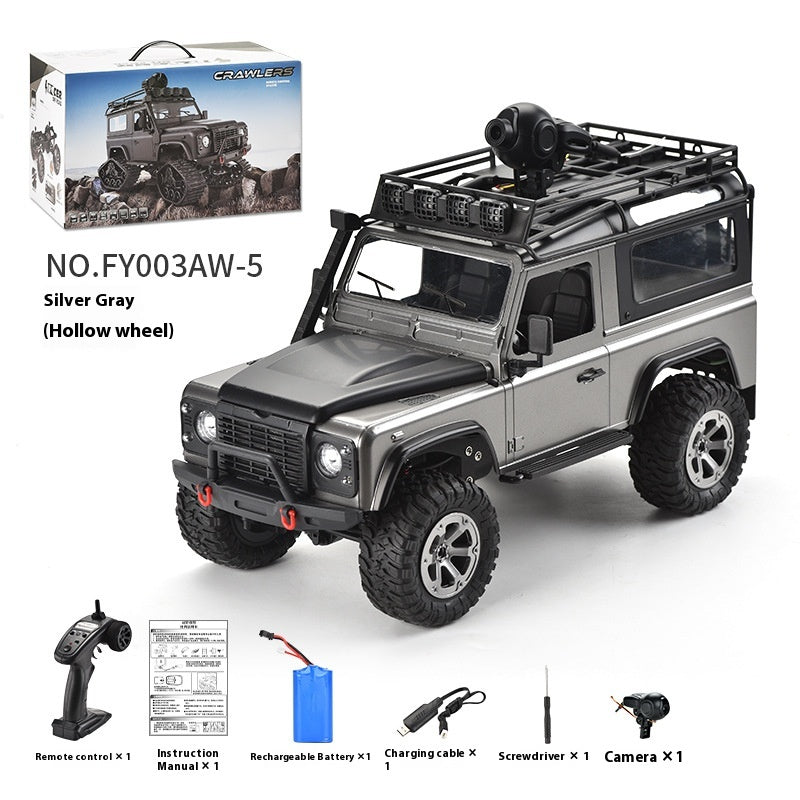 Color: Silver Gray, Proportion: Track Wheel - Four-wheel Drive Off-road Vehicle RC Controllable Headlight