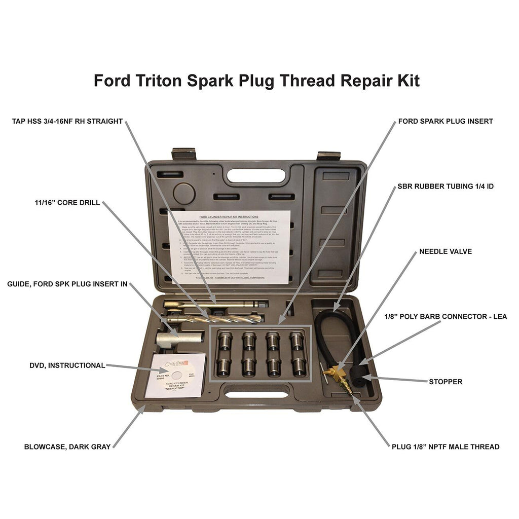 Cal-Van 2 Valve Ford Triton Tool Kit - Spark Plug Thread Repair Kit