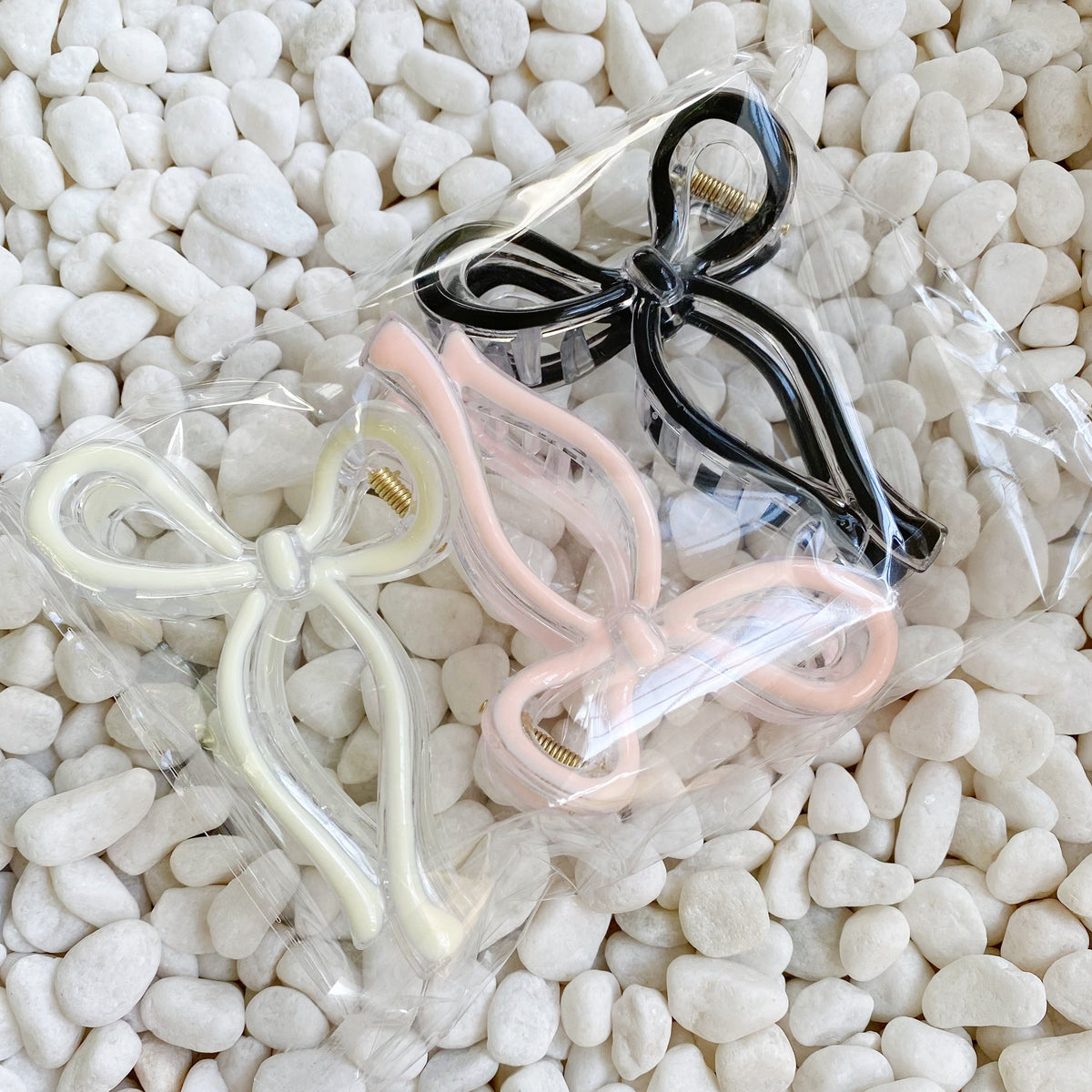 Annie Bow Hair Claw Set Of 3-4