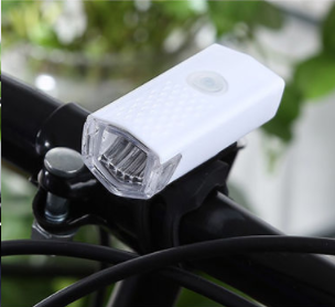 Color: White, style: OPP - Bicycle headlight USB rechargeable