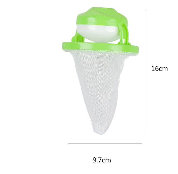 Color: Green - Floating washing machine hair remover Laundry ball filter