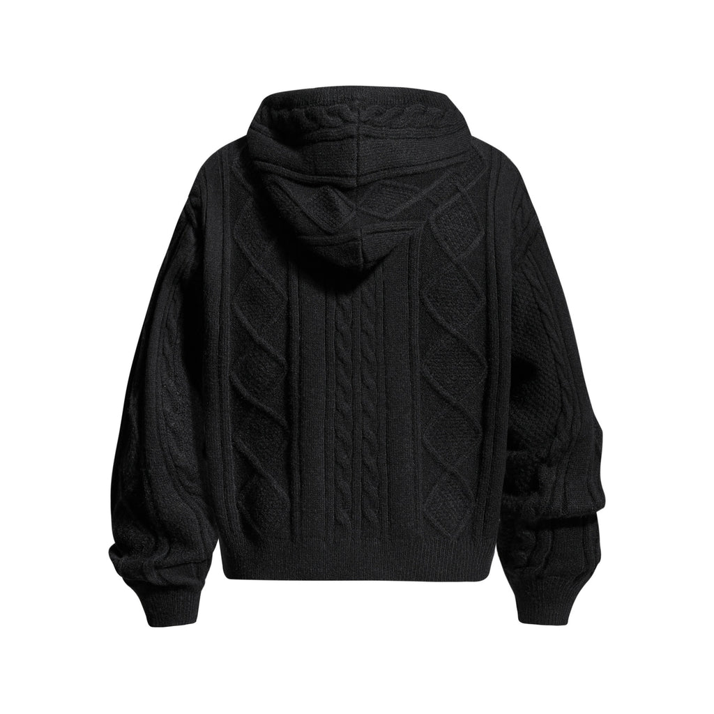 Twisted Fried Dough Twists Zipper Sweater