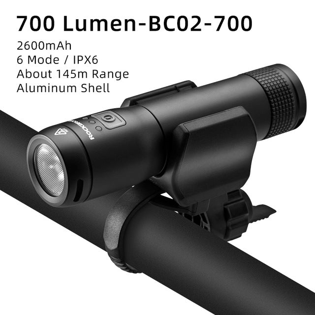 style: LUMEN BC02, Brightness: 700 - Bicycle light headlights night riding glare flashlight USB charging
