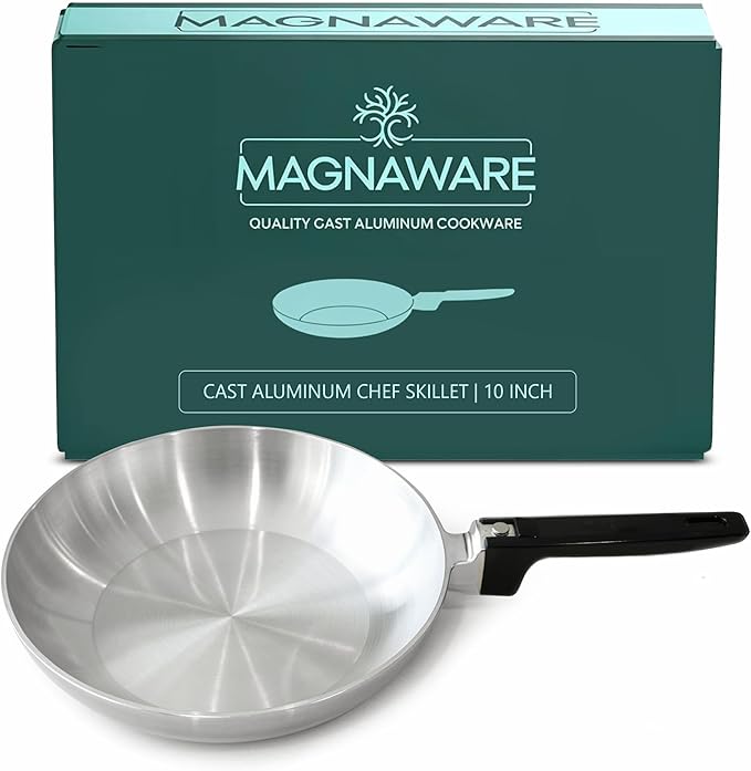 10-Inch Chef Skillet (Frying Pan) - Timeless Cast Aluminum for Everyday Cooking