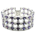 62204 - Rhodium Brass Bracelet with AAA Grade CZ  in Amethyst-0