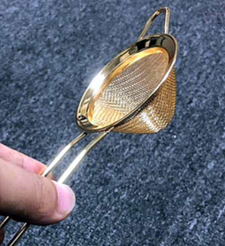 Size: 7x20cm, style: Bright gold - A twill oil grid kitchen oil filter strainer fishing Soybean Milk nest 201 stainless steel net flour