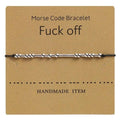 Morse Code Bracelet Silver Beads - F Off