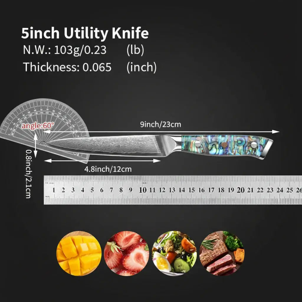 67 Layer Damascus Steel Utility Knife Professional Kitchen Knife