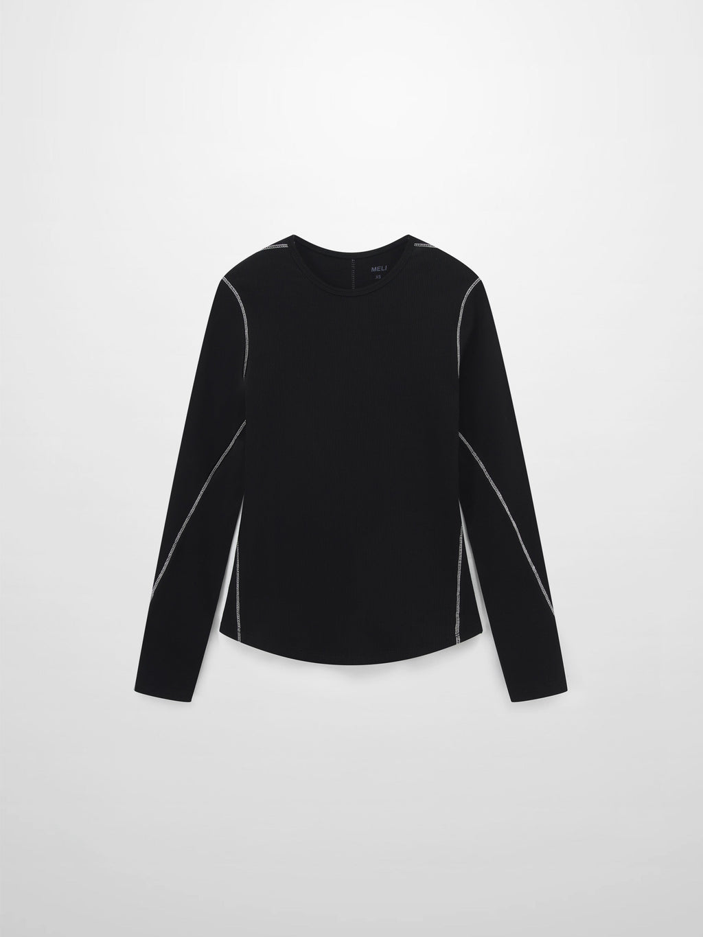 Cross Stitch Ribbed T-Shirt-Black