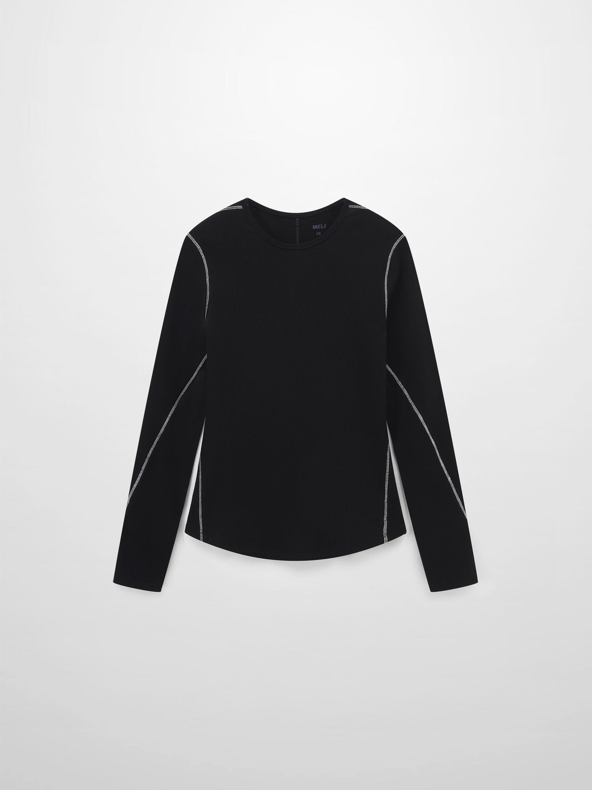 Cross Stitch Ribbed T-Shirt-Black
