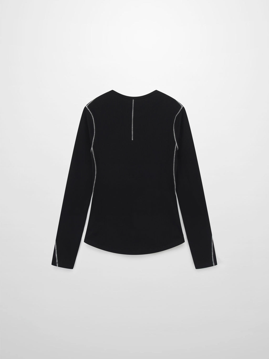 Cross Stitch Ribbed T-Shirt-Black