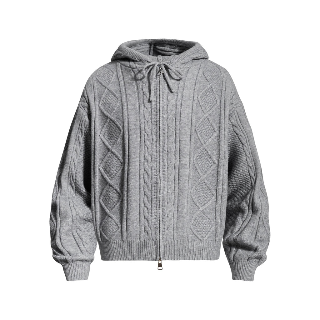 Twisted Fried Dough Twists Zipper Sweater