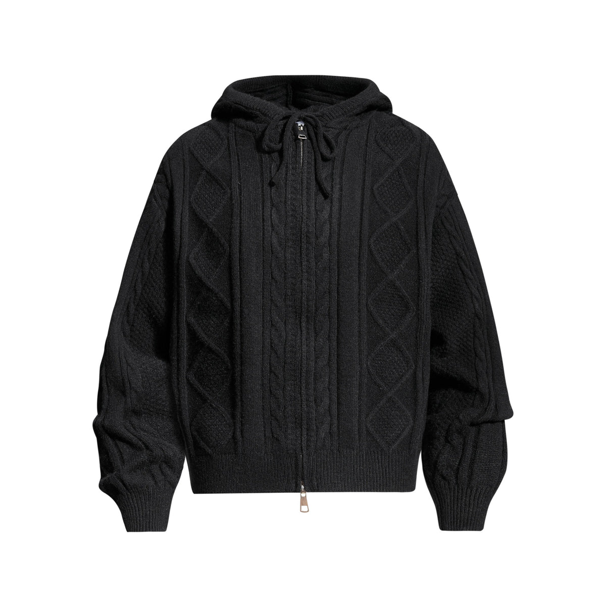 Twisted Fried Dough Twists Zipper Sweater