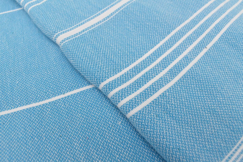 Turquoise Monaco Turkish Towel – Lightweight Quick Dry Beach & Bath Towel, Luxury Turkish Cotton Spa Towel, Travel & Pool Towel