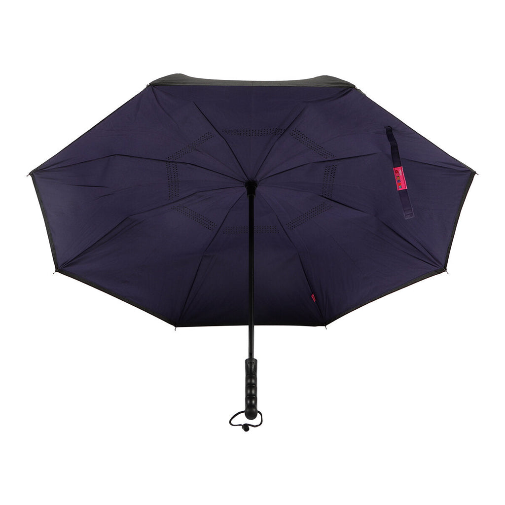 Biggdesign Moods Up Reverse Umbrella For Rain Windproof Black/Purple Ø 43 in
