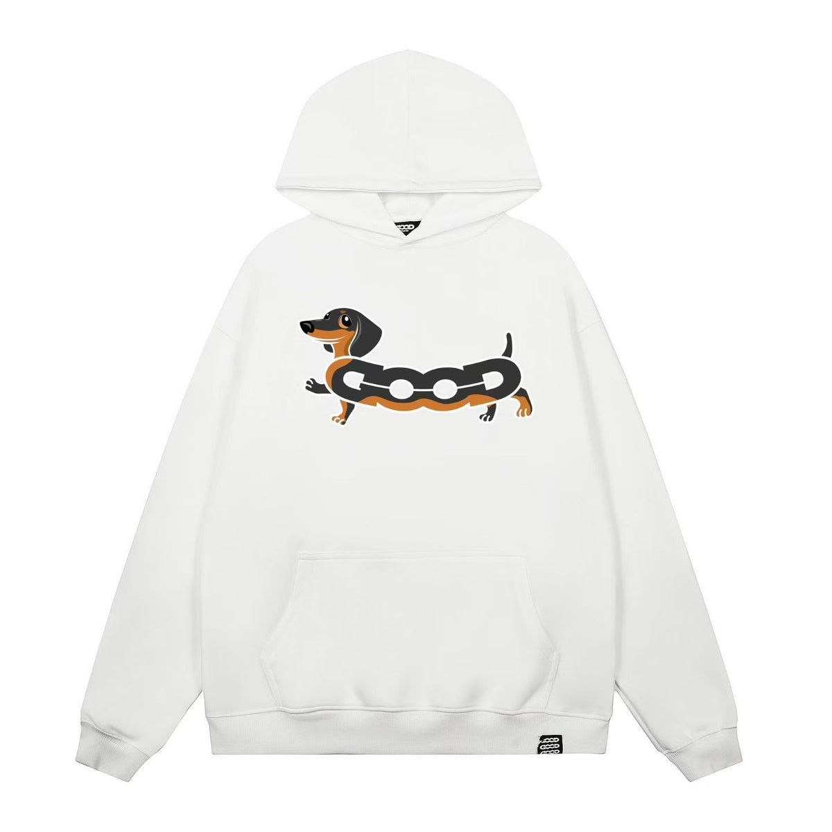 Stylish Hoodie with Dog Print, Unisex Loose Fit