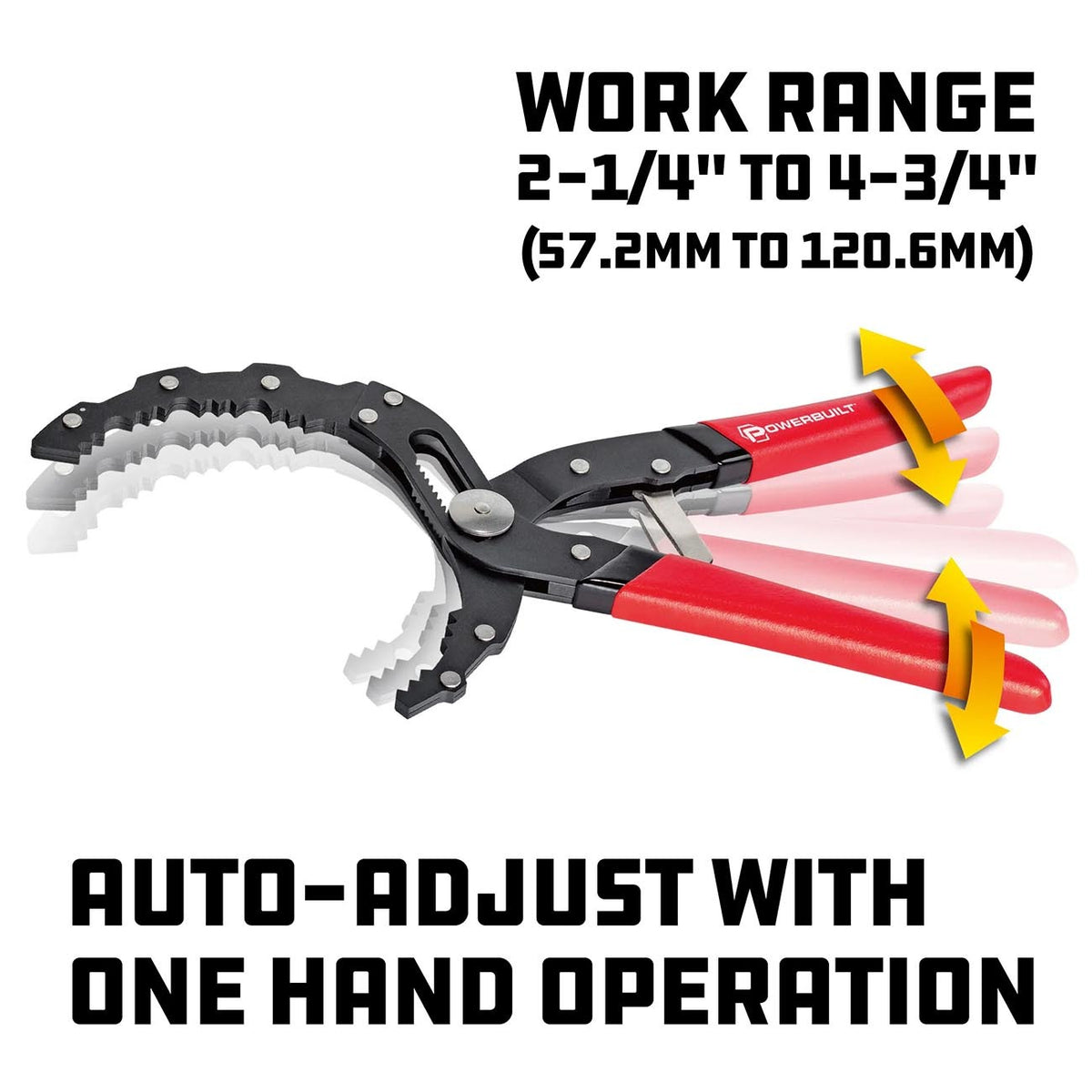 Powerbuilt Self-Adjusting Oil Filter Pliers