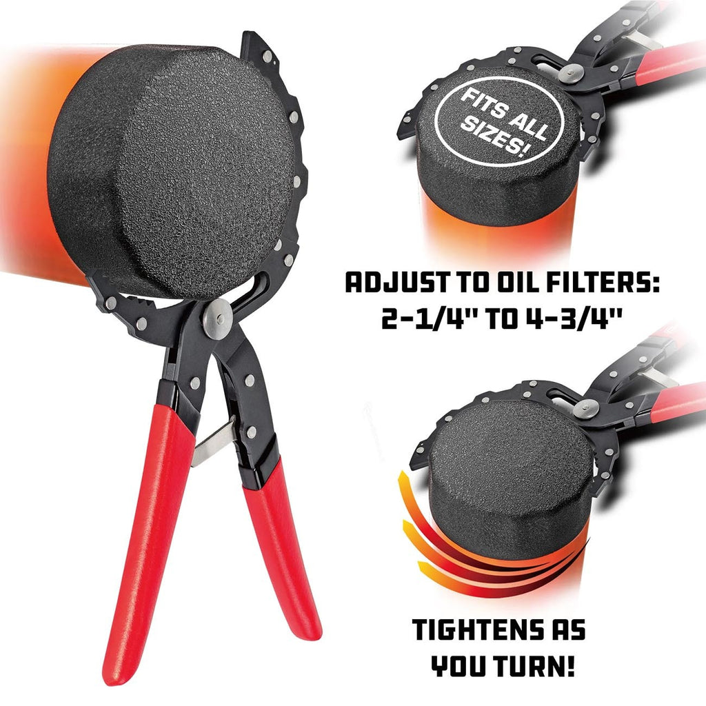 Powerbuilt Self-Adjusting Oil Filter Pliers