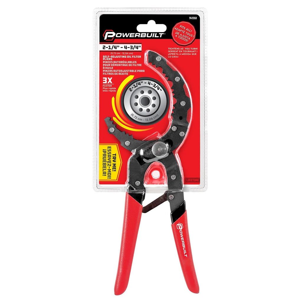 Powerbuilt Self-Adjusting Oil Filter Pliers