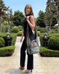 Kathmandu Collection Vintage Patchwork Hobo Bag with Water Bottle Pockets