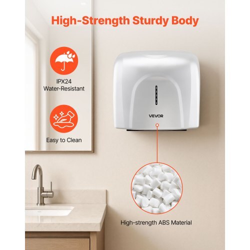 Hand Dryer, 1300W Bathroom Air Hand Dryer, Automatic High Speed with HEPA Filter, Fast Drying, Premium ABS Construction, AC110-120V Commercial Wall Mounted for Home Bathroom, Guest Room,Homestay