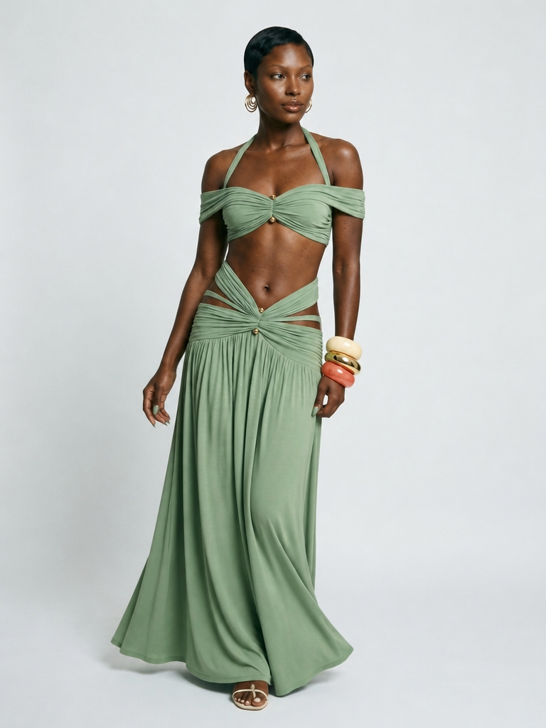 Wanderlust Halter Two-Piece Set
