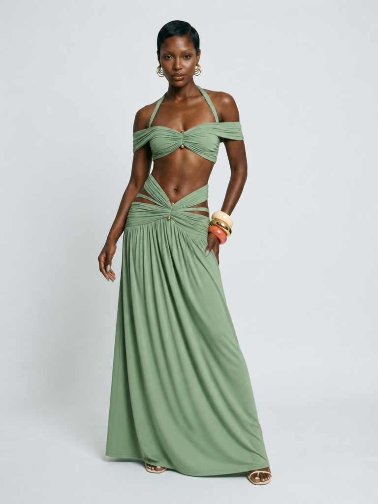 Wanderlust Halter Two-Piece Set